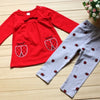 Cartoon Long-Sleeved Red Shirt Pants