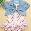 Dress Bow Denim Jean Coat Outfit