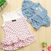 Dress Bow Denim Jean Coat Outfit