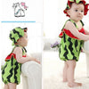 Watermelon Modeling Rompers With Hat